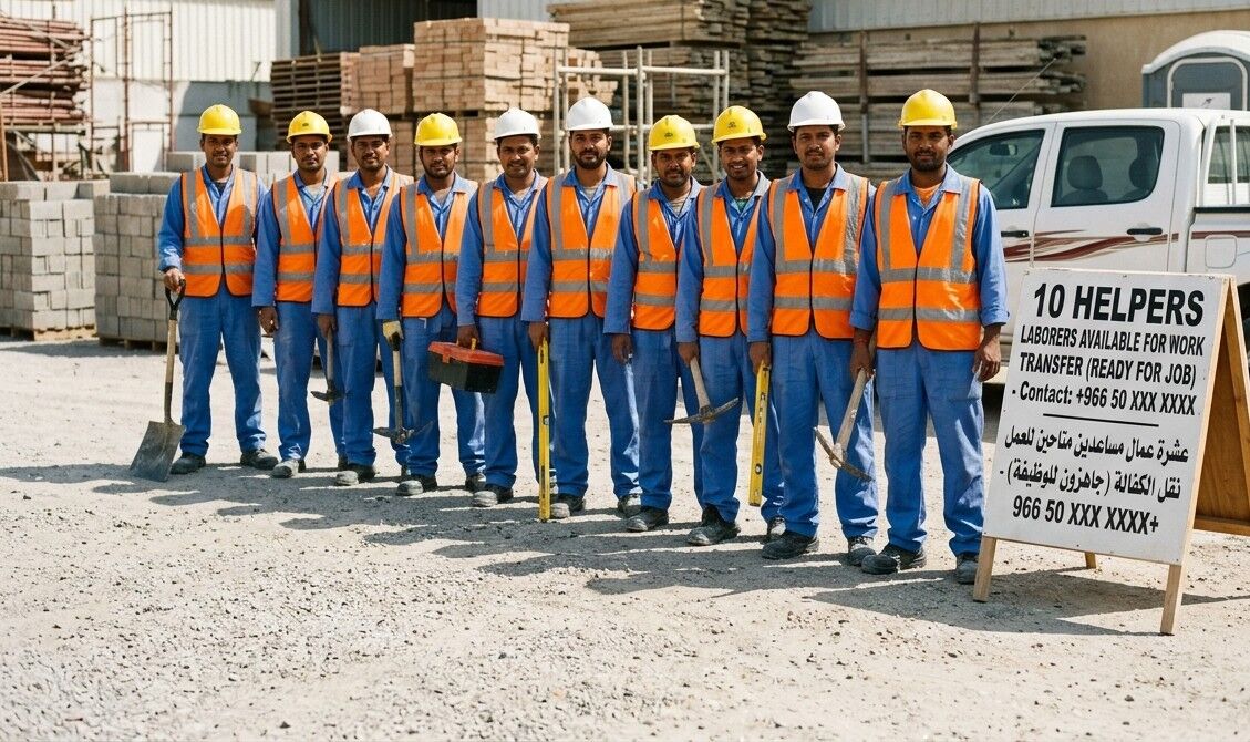Jeddah, Manpower, 10 Helpers / Laborers Available For Work / Transfer (Ready For Job)