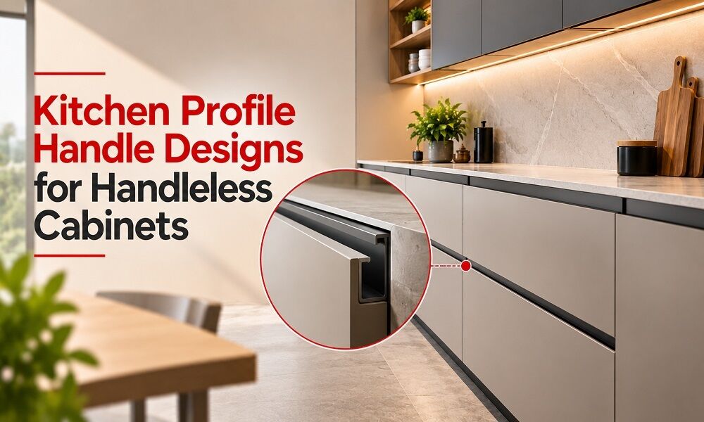 Ahmedabad, Furniture, Kitchen Profile Handle Designs For Handleless Cabinets