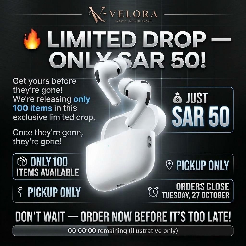 Riyadh, Electronics, SAR 50,  AirPods Pro – Only 50 SAR | Limited Drop 🔥