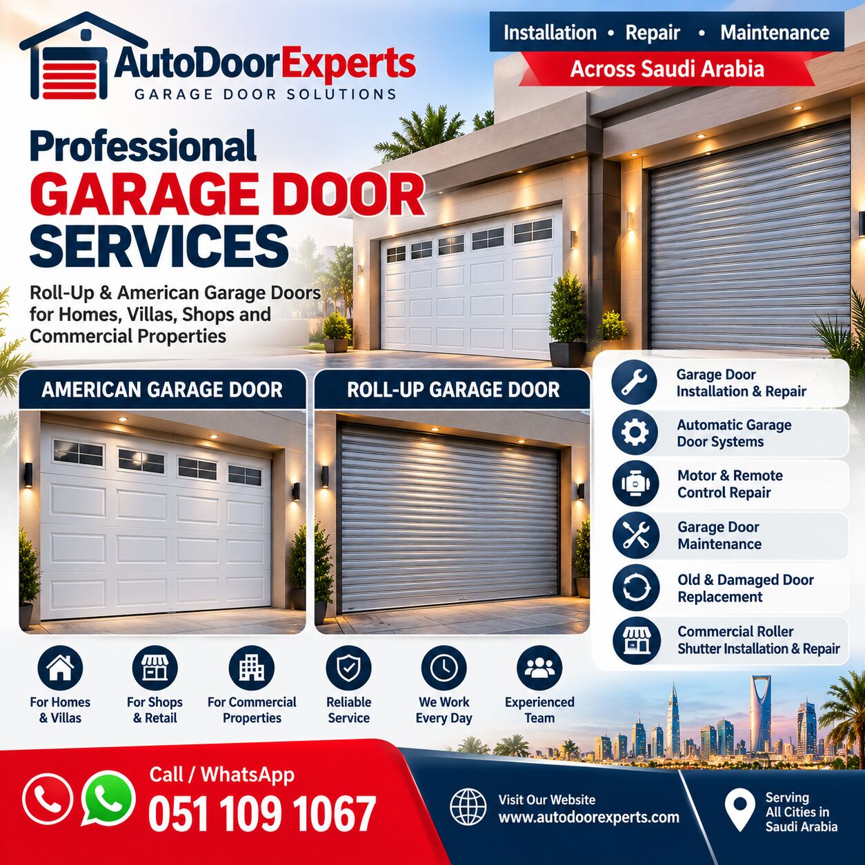 Riyadh, Construction, Roll-Up & American Garage Door Installation And Repair