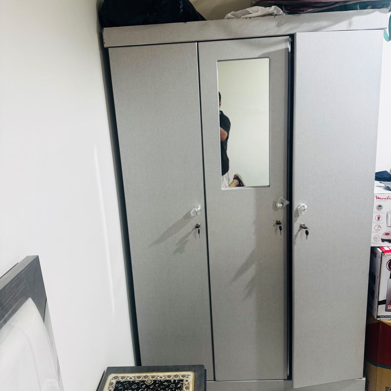 Dammam, Furniture, SAR 2000,  Queen Bed Set With Large Cupboard / Wardrobe (Used - Good Condition)