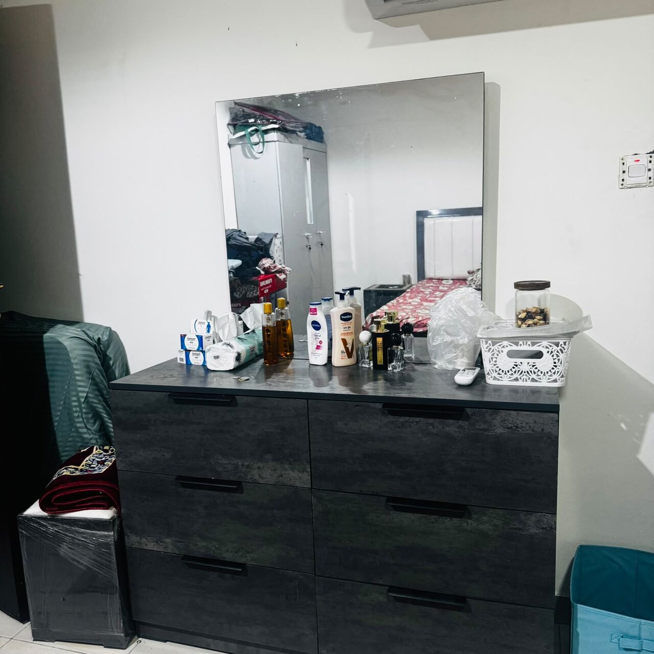 Dammam, Furniture, SAR 2000,  Queen Bed Set With Large Cupboard / Wardrobe (Used - Good Condition)