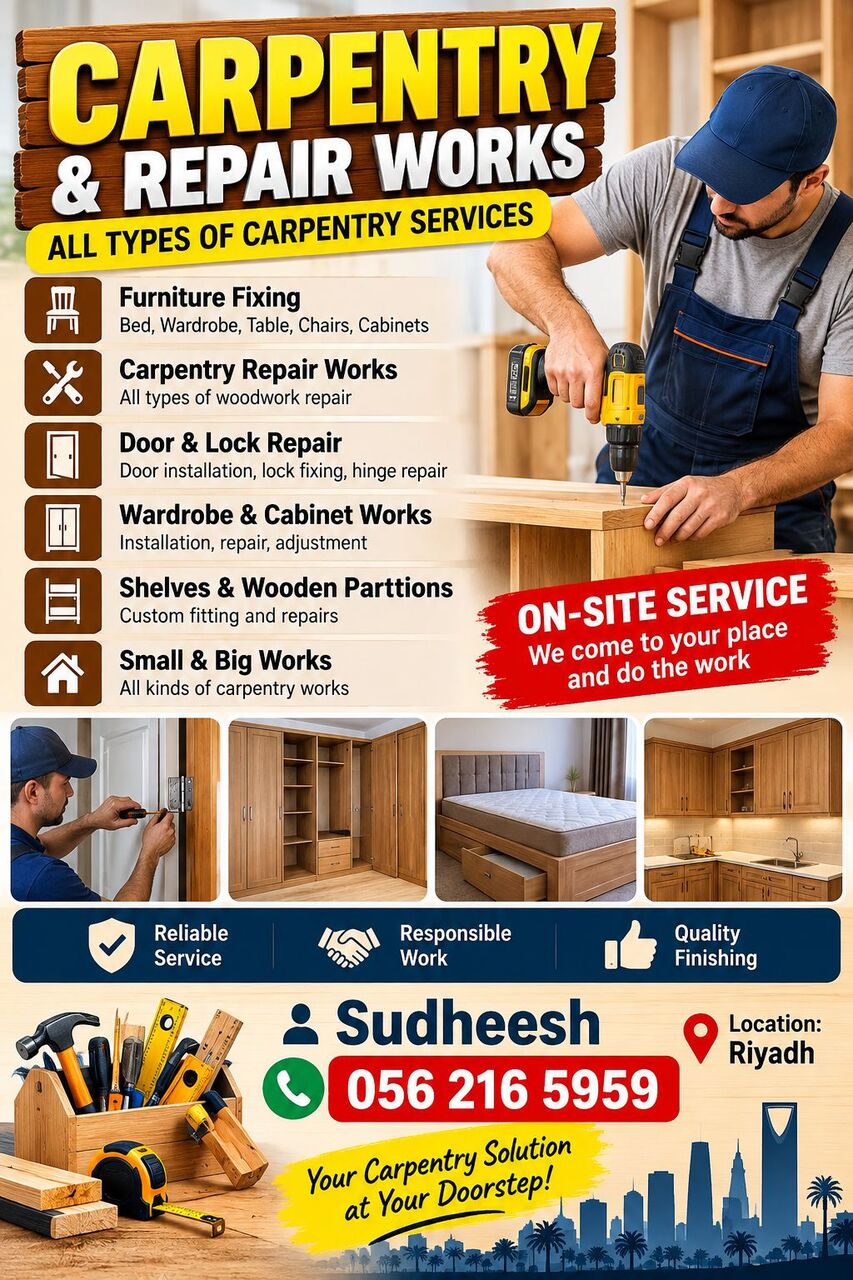 Riyadh, Jobs, Carpentry Work