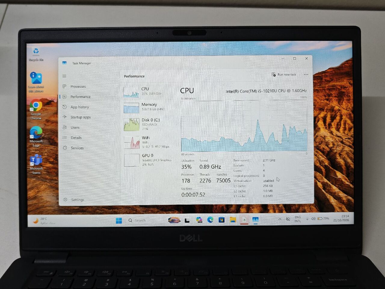 Riyadh, Computers, SAR 1200,  Laptop Dell Latitude 3410, Intel I5 10th Gen, 8GB RAM 256GB SSD, 4GB Intel UHD Graphics