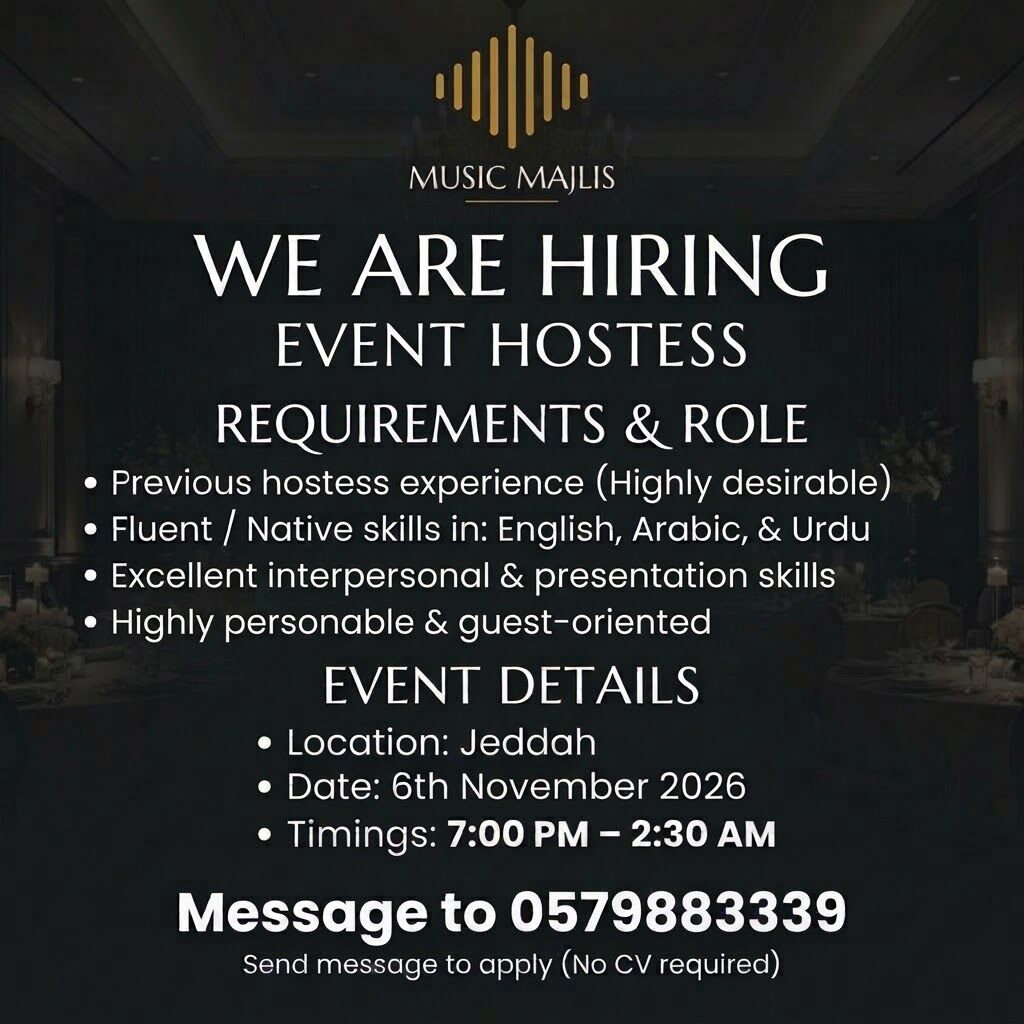 Jeddah, Jobs, EVENT STAFF FEMALE