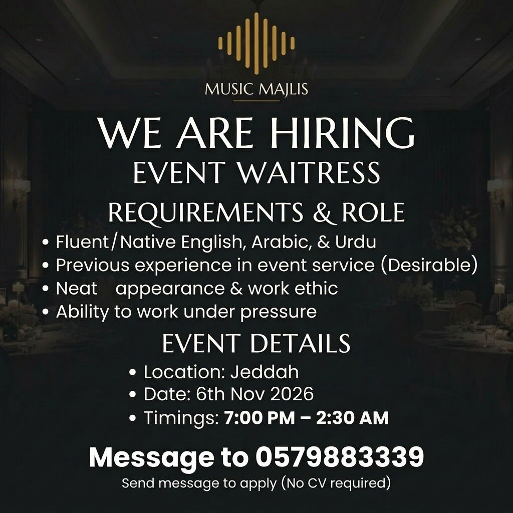 Jeddah, Jobs, EVENT STAFF FEMALE