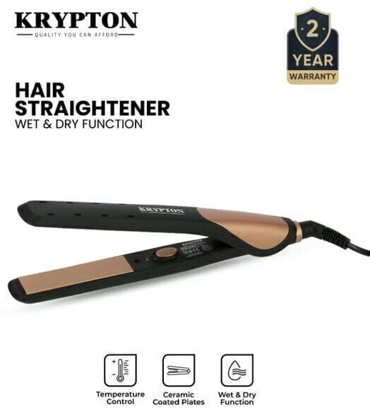 Riyadh, Appliances, SAR 25,  KRYPTON Ceramic Hair Straightener With Wet And Dry Styling