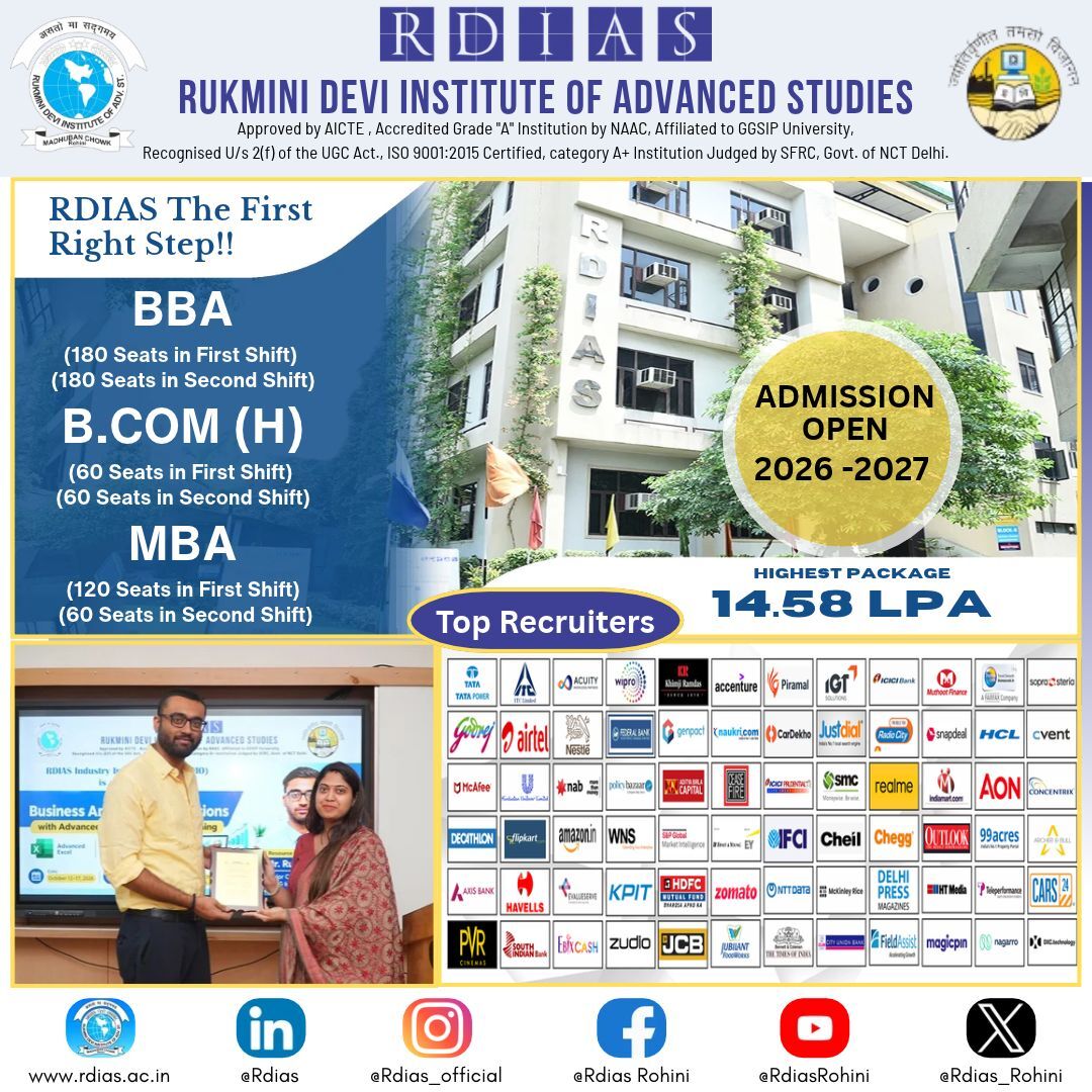 New Delhi, Education, Best ROI-Based MBA College In Delhi - RDIAS