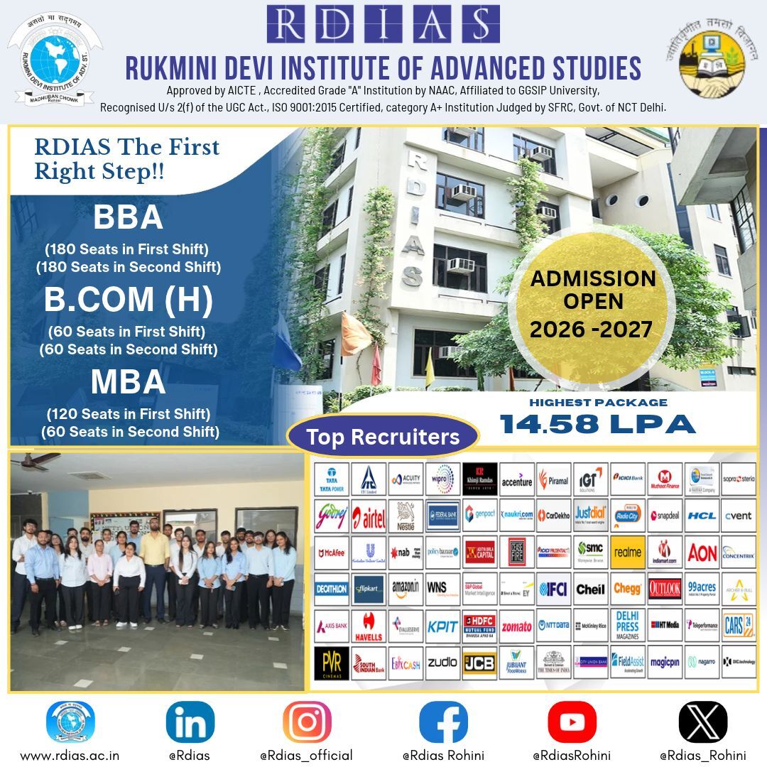 New Delhi, Education, Best MBA Colleges In Delhi With Placements - RDIAS