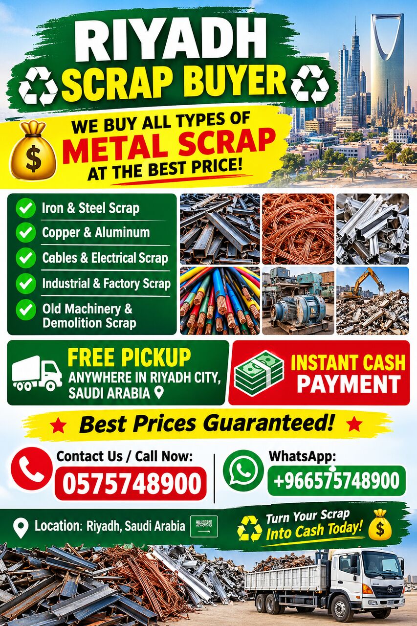 Riyadh, Items Wanted, Metals Scraps Buyer Riyadh Scraps Dealer Saudi Arabia 0575748900