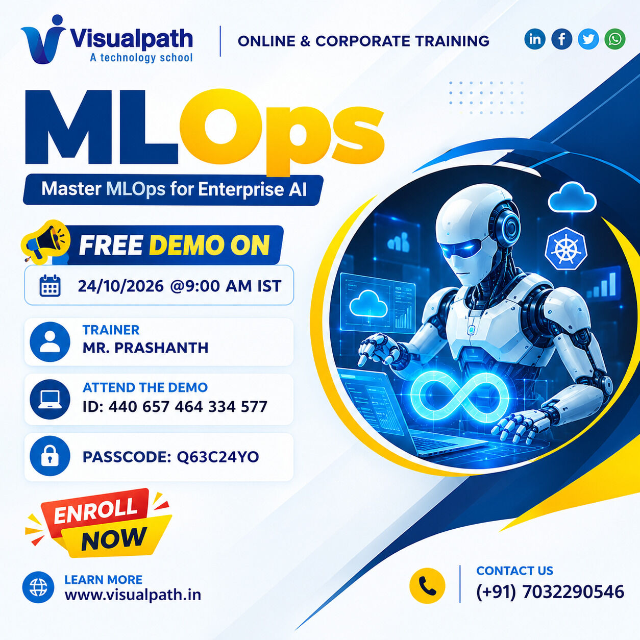 Hyderabad, Lessons Offered, MLOps Online Course And MLOps Training In Ameerpet