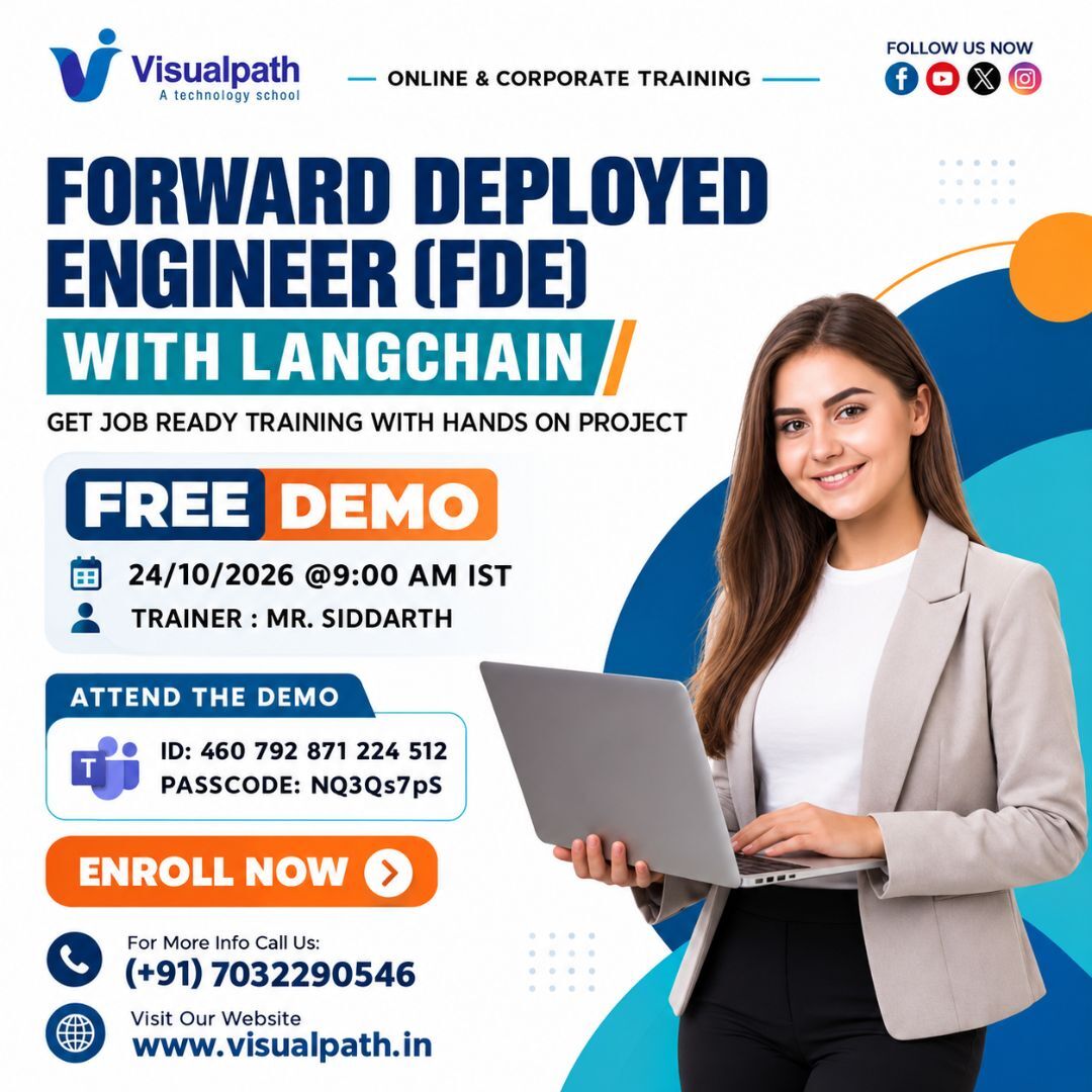 Hyderabad, Education, Learn FDE With LangChain Training | Join Free Demo