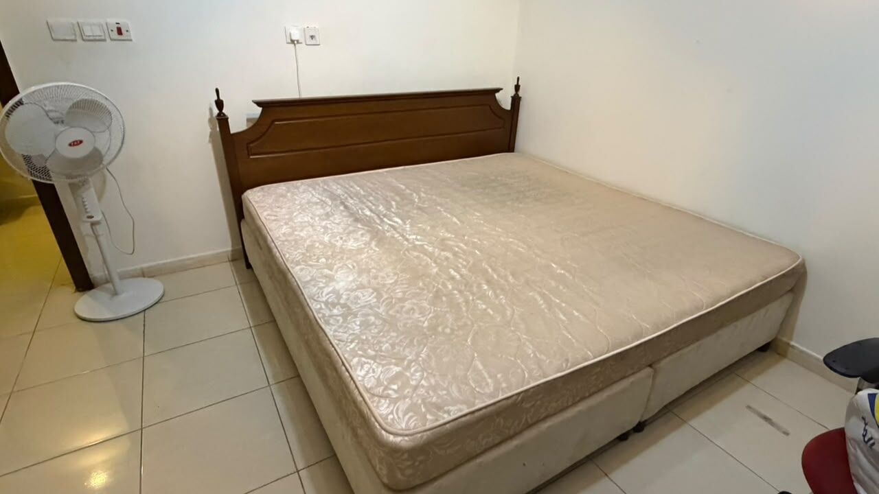 Salamah, Furniture, SAR 700,  Complete Bedroom Set For Sale &ndash; Bed, Mattress, Dressing Table With Mirror, Lamp & Wardrobe