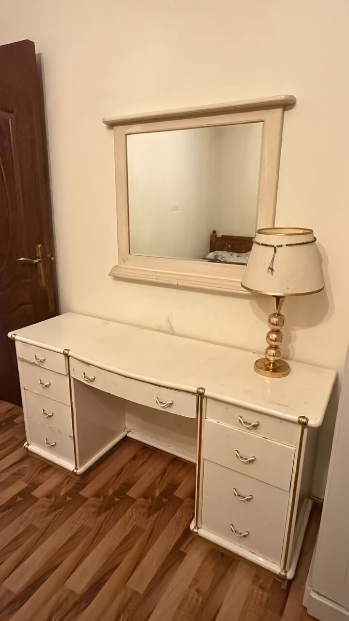 Salamah, Furniture, SAR 700,  Complete Bedroom Set For Sale &ndash; Bed, Mattress, Dressing Table With Mirror, Lamp & Wardrobe