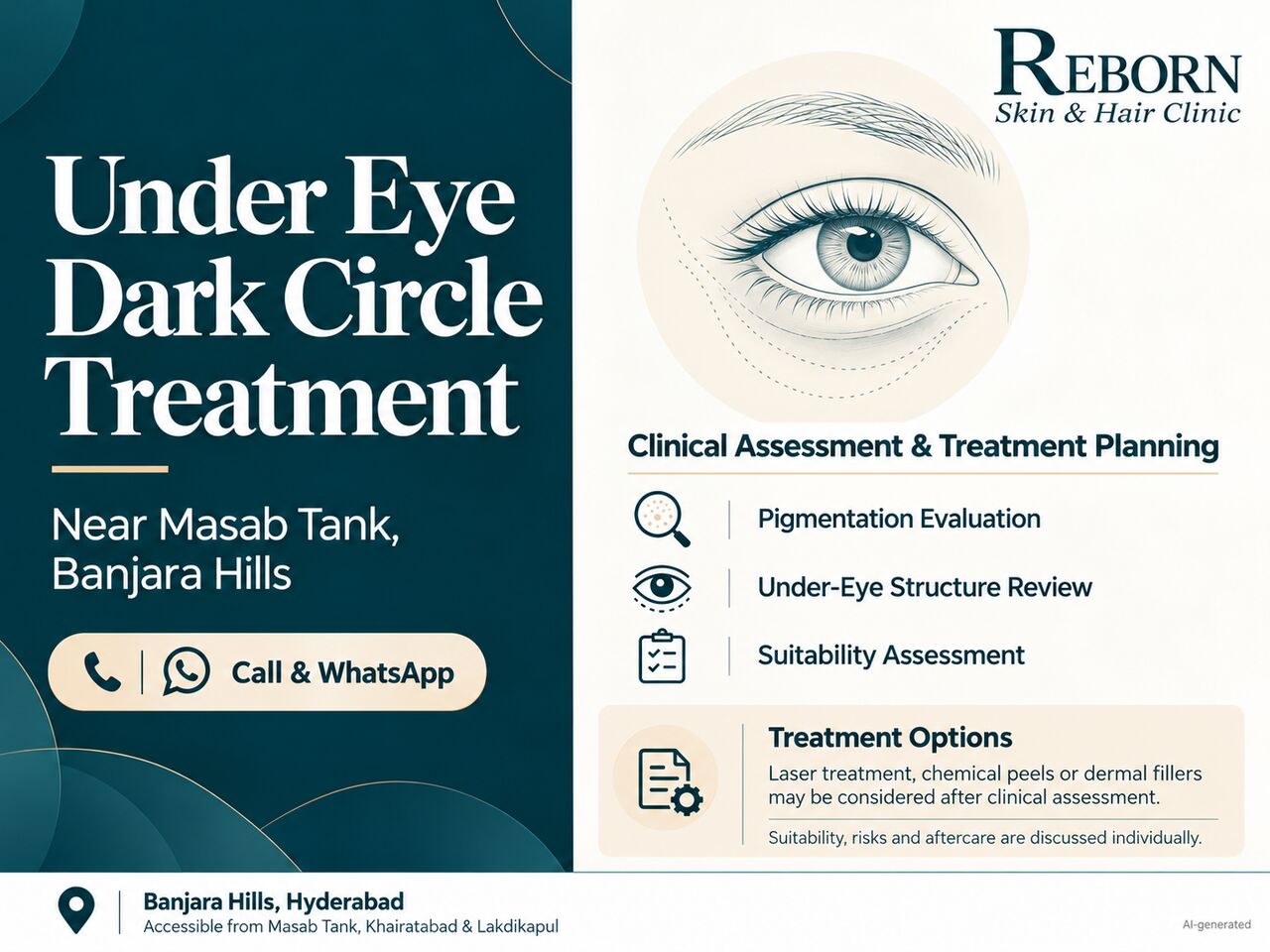 Hyderabad, Health & Beauty Items, INR 3000,  Concerned About Under-Eye Shadows? Book A Consultation Near Masab Tank