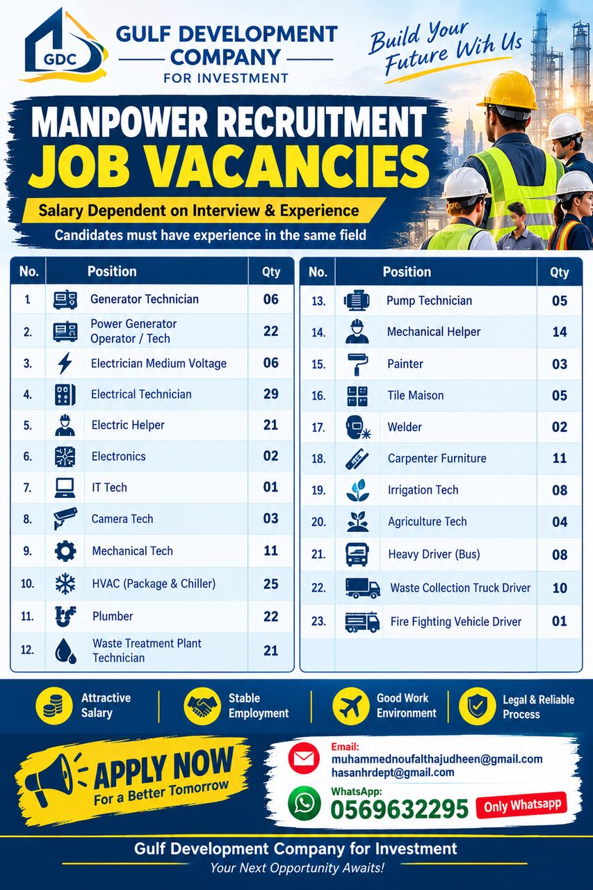 Riyadh, Jobs, Generator Technician - 06 Power Generator Operator /tech : - 22 Electrician Medium Voltage