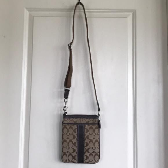 Riyadh, Purses & Wallets, SAR 1000,  Coach Signature Stripe Swingpack Crossbody Bag