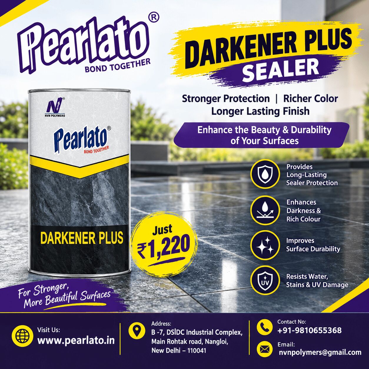 New Delhi, Materials, INR 1220,  Pearlato Darkener Plus Sealer For Stone Surface Enhancement