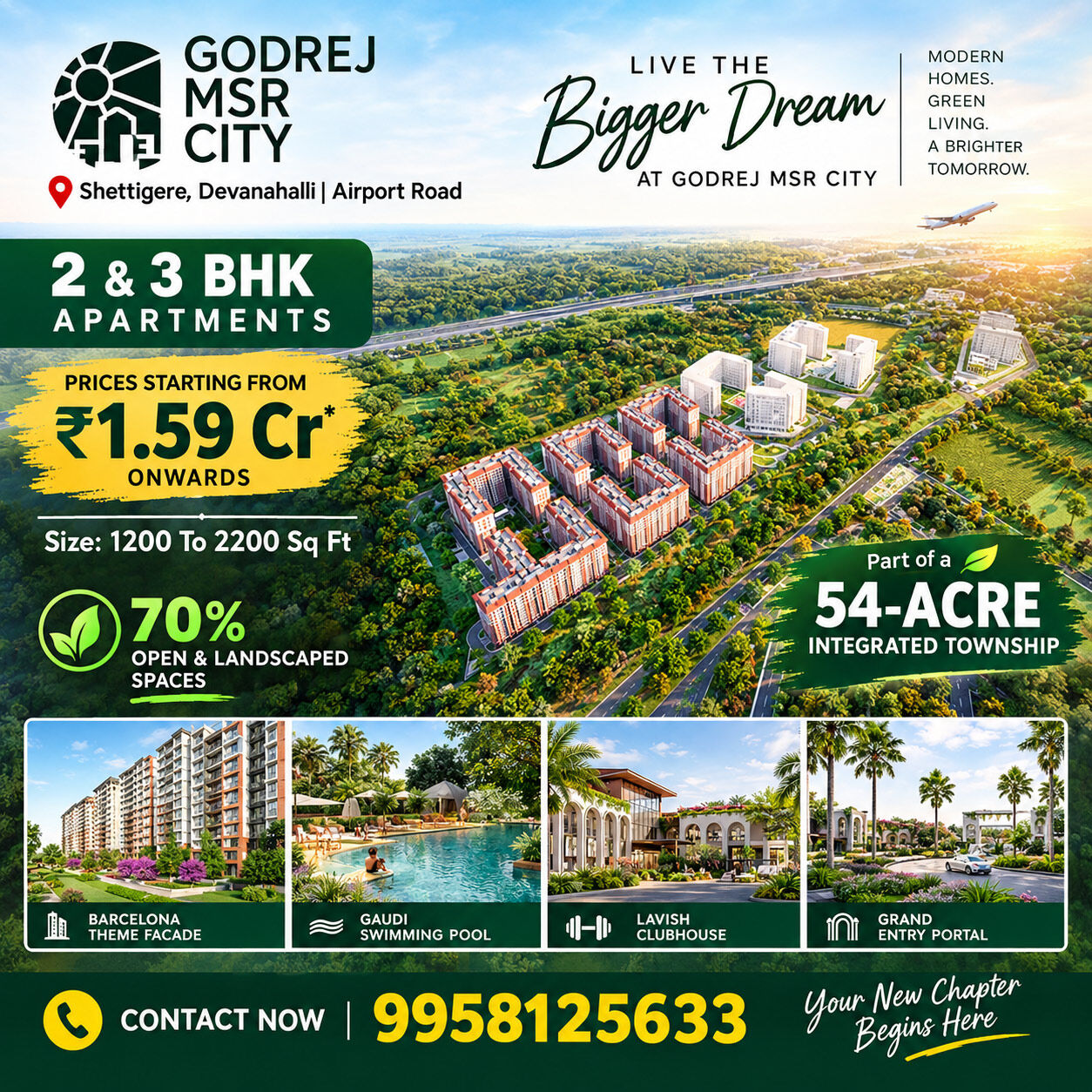 Bangalore, Real Estate For Sale, INR 15900000,  2 BR,  1200 Sq. Feet,  What Is The Godrej MSR City Shettigere Road Location?