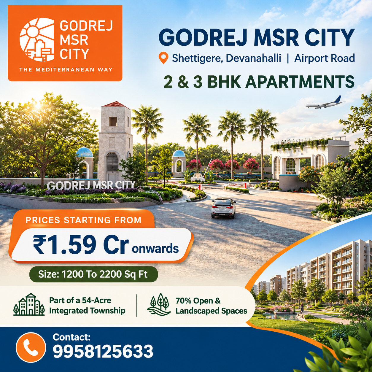 Bangalore, Real Estate For Sale, INR 15900000,  2 BR,  1200 Sq. Feet,  What Is The Godrej MSR City Shettigere Road Location?