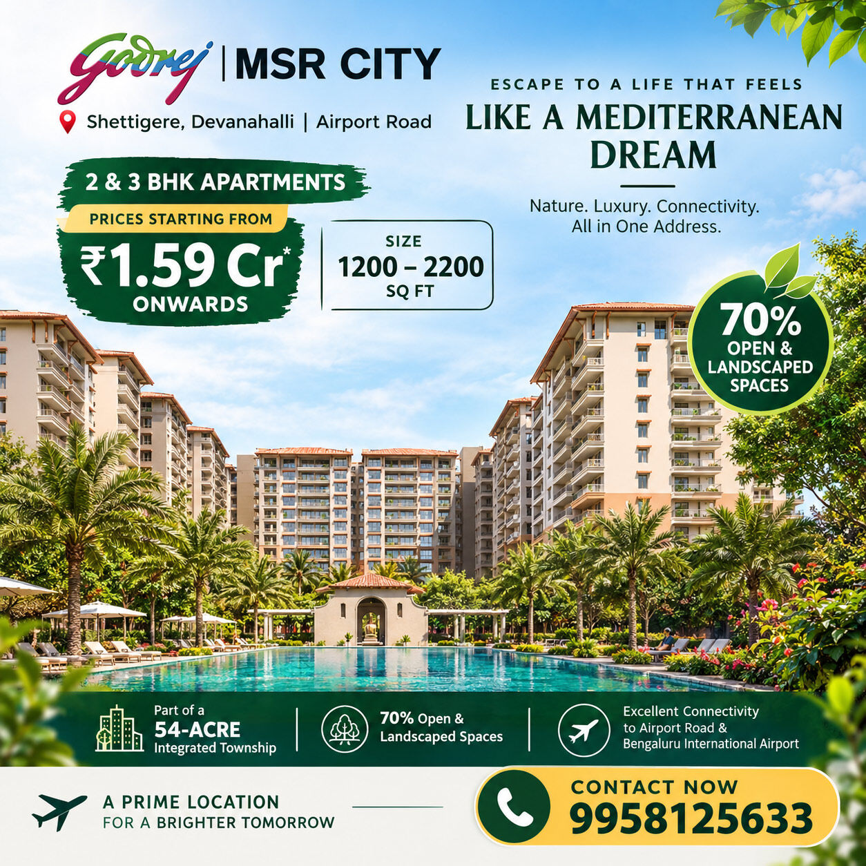 Bangalore, Real Estate For Sale, INR 15900000,  2 BR,  1200 Sq. Feet,  What Is The Godrej MSR City Shettigere Road Location?