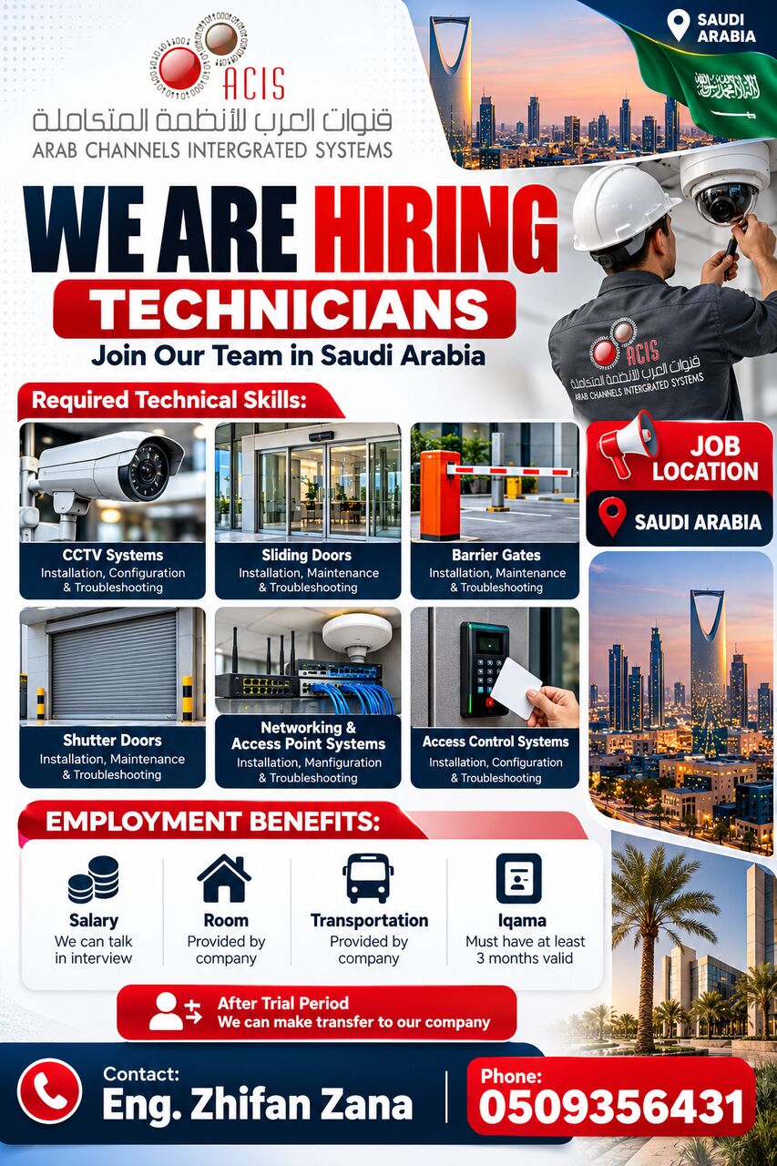 Jeddah, Jobs, TECHNICIAN