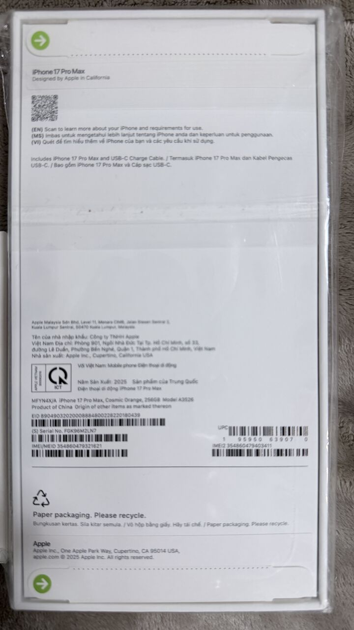 Riyadh, Mobile Phones, SAR 3600,  IPhone 17 Pro Max 256GB Cosmic Orange