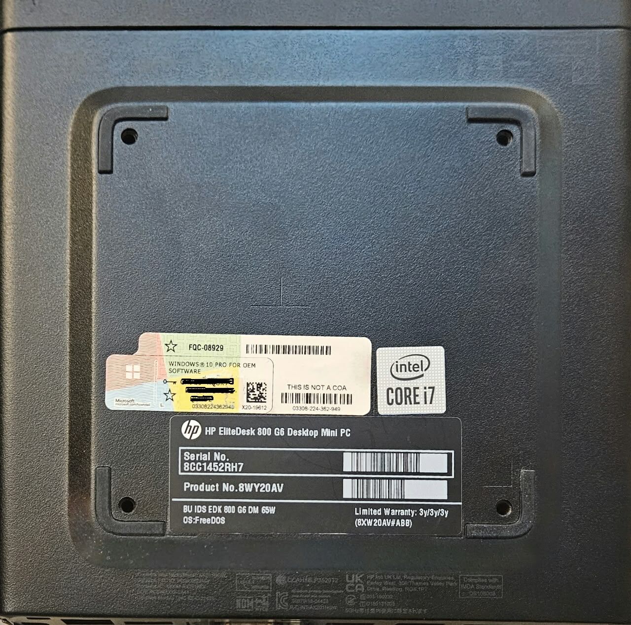 Riyadh, Computers, SAR 1550,  HP EliteDesk 800 G6 Desktop Mini 10th Gen I7 16GB, 512