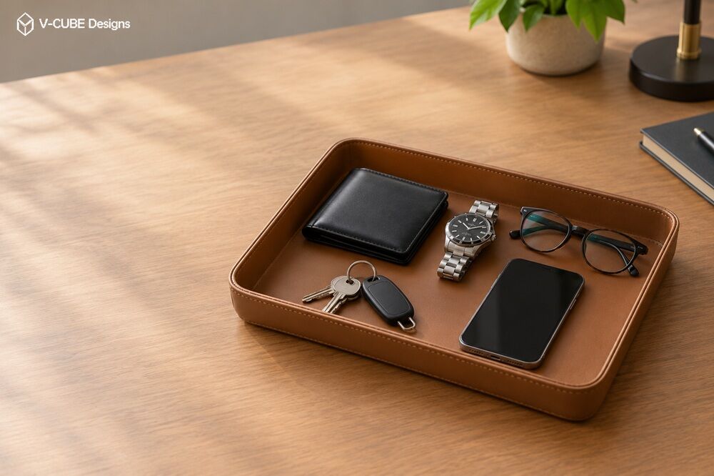 New Delhi, Household Items, INR 599,  Vegan Leather Valet Tray | Handcrafted In India | 6 Colours