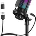 SAR 75,  NJSJ USB Microphone - Condenser With Touch Mute, RGB - SAR 75 SAR