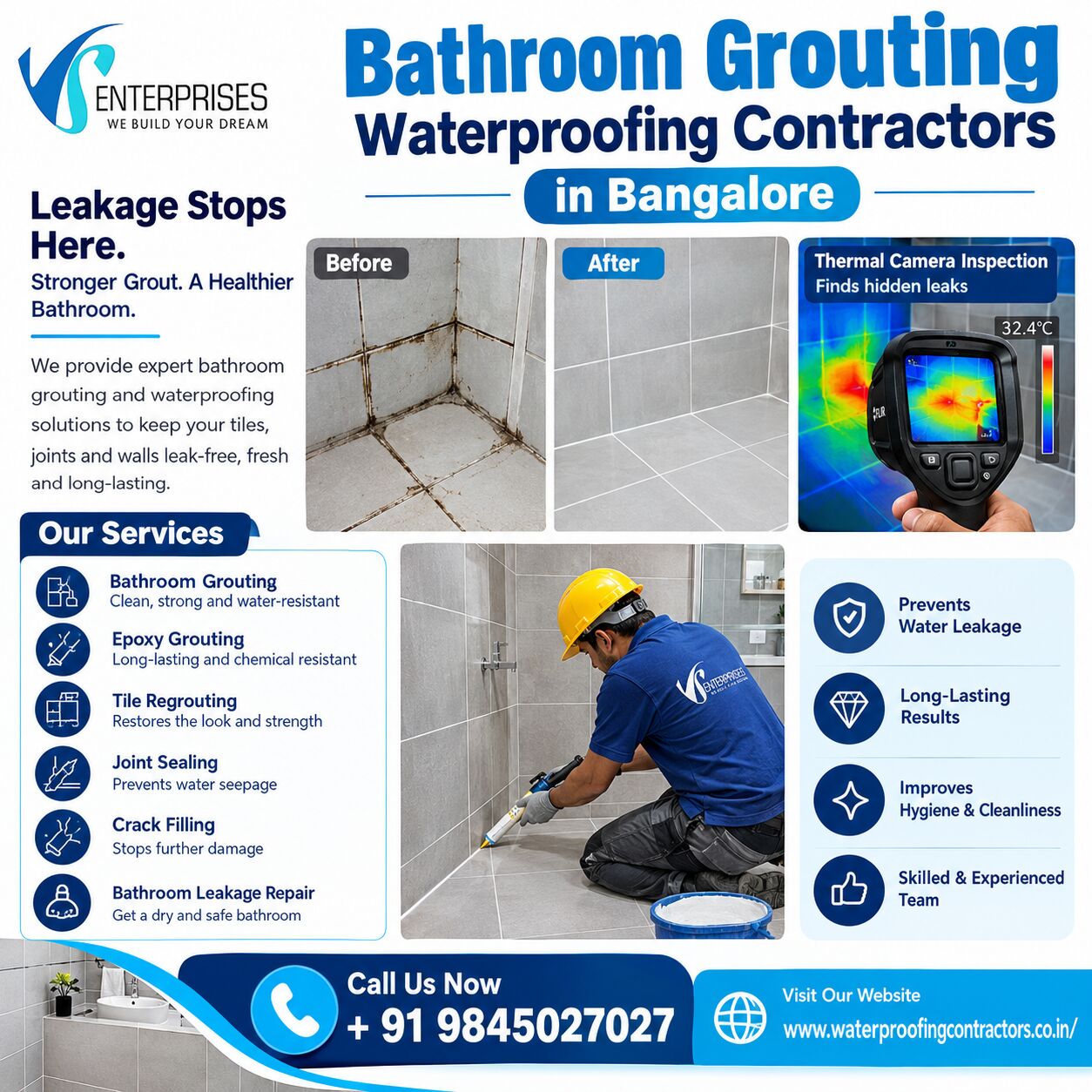 Bangalore, Construction, Bathroom Grouting Waterproofing Contractors In Bangalore