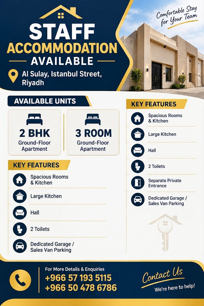 Riyadh, Villas, SAR 20,  STAFF ACCOMMODATION AVAILABLE  🏠 BACHELOR APARTMENT FOR RENT