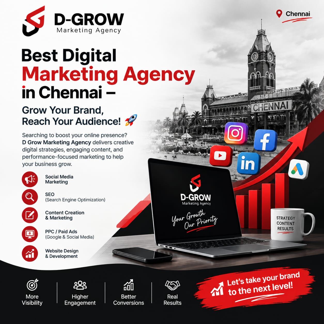 Chennai, Business, Social Media Marketing Agency Near Valasaravakkam | DGrow Marketing