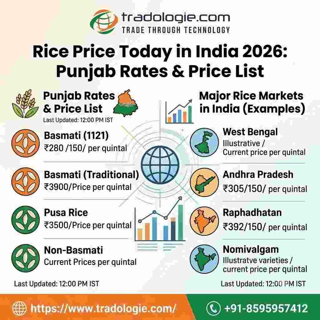 Lucknow, Food, INR 25,  Rice Price Today In India 2026: Punjab Rates & Price List | Tradologie