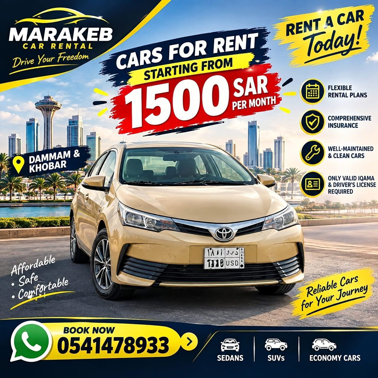 Dammam, Automotive, Cars For Rent Monthly And Daily Low Price