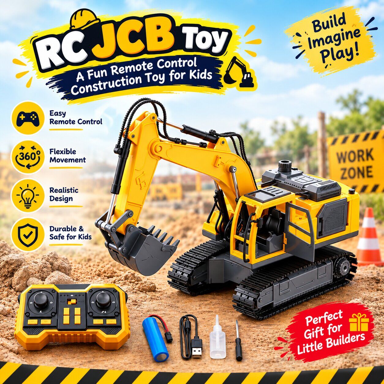 New Delhi, Toys & Games, INR 2211,  RC JCB Toy &ndash; A Fun Remote Control Construction Toy For Kids