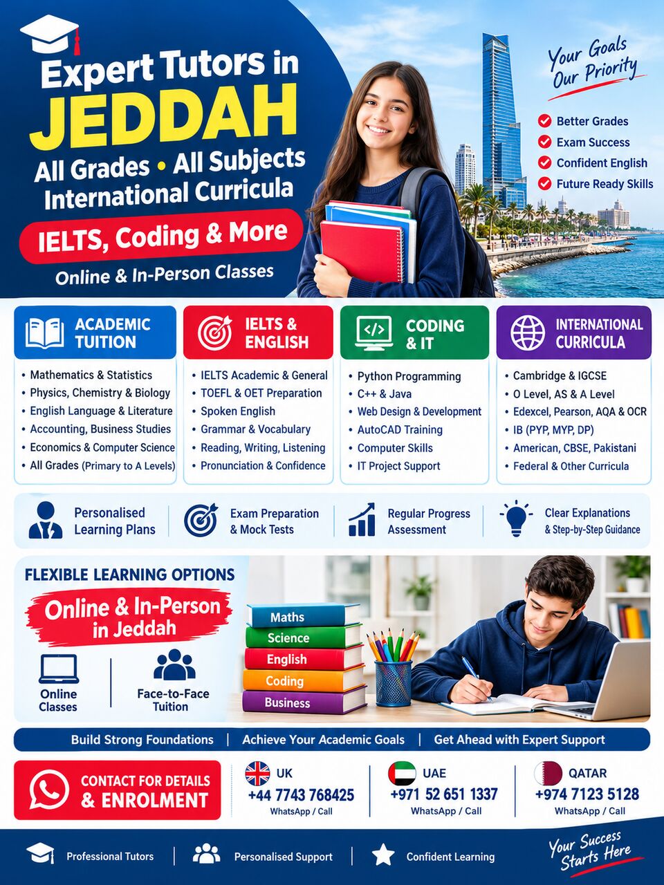 Jeddah, Lessons Wanted, Premium Tutoring In Jeddah | IGCSE, A Levels, IB, IELTS, Maths, Science & Coding
