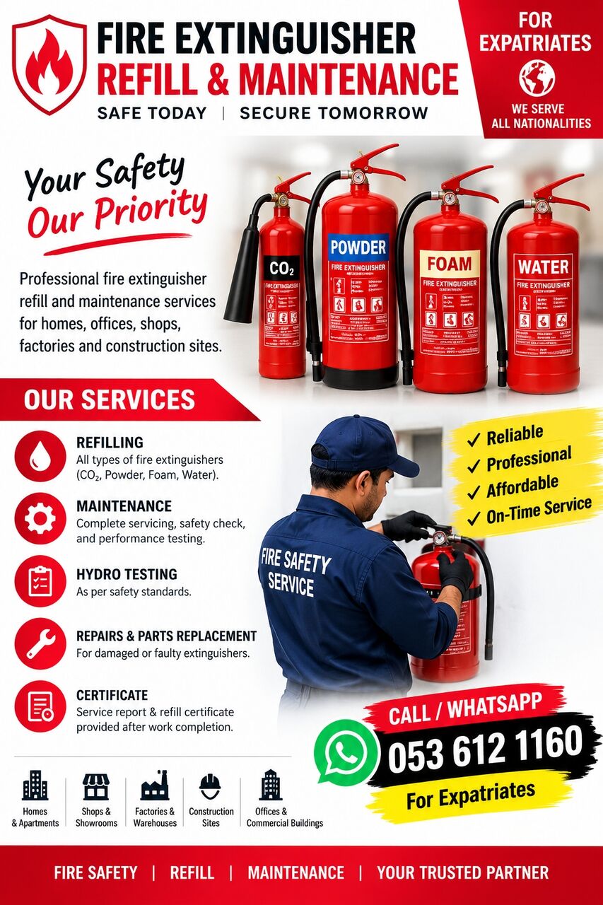Riyadh, Technical, FIRE EXTINGUISHER REFILL & MAINTENANCE 🔥