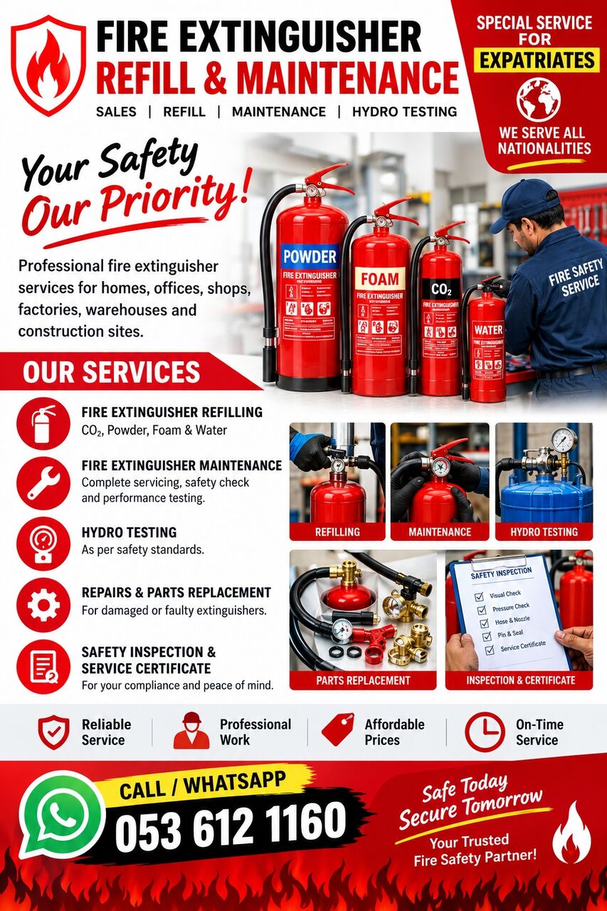 Riyadh, Technical, FIRE EXTINGUISHER REFILL & MAINTENANCE 🔥