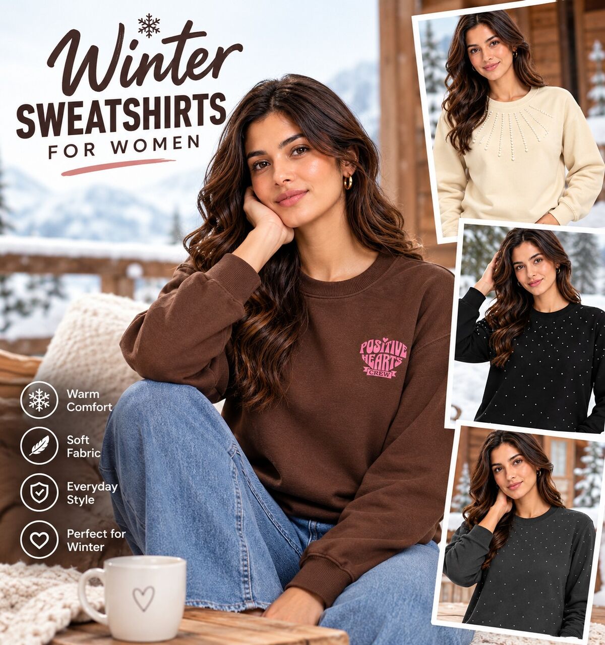 Noida, Clothing & Accessories, INR 899,  Winter Sweatshirts For Women | Soft Fleece For Easy Pairing