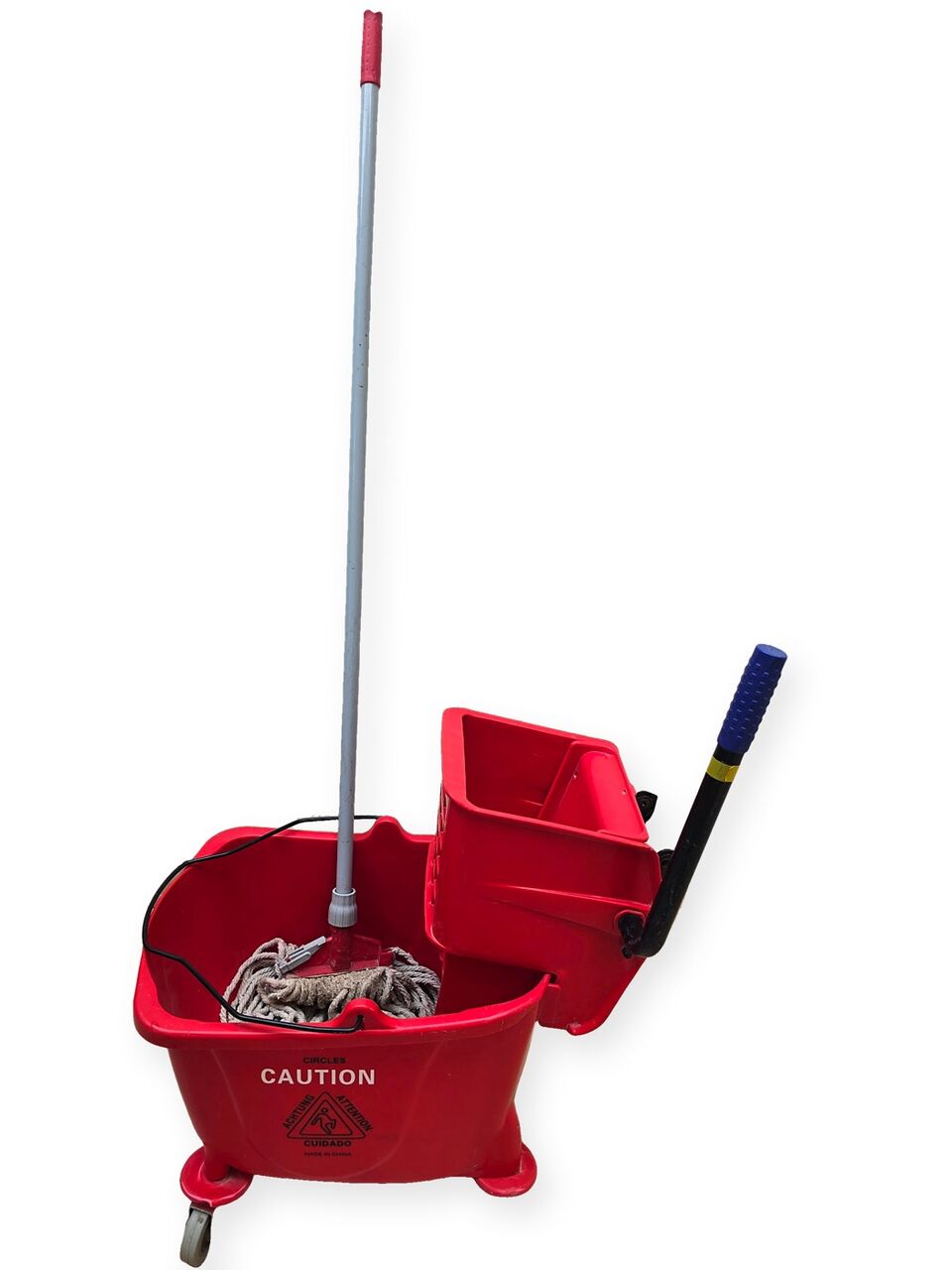 Riyadh, Household Items, SAR 70,  Commercial Mop Bucket With Wringer, Mop And Handle - Used
