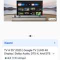 SAR 800,  Xiomi TV A 55" 2025 |  Google TV |  UHD 4K  Display | Dolby Audio, DTS-X, And DTS