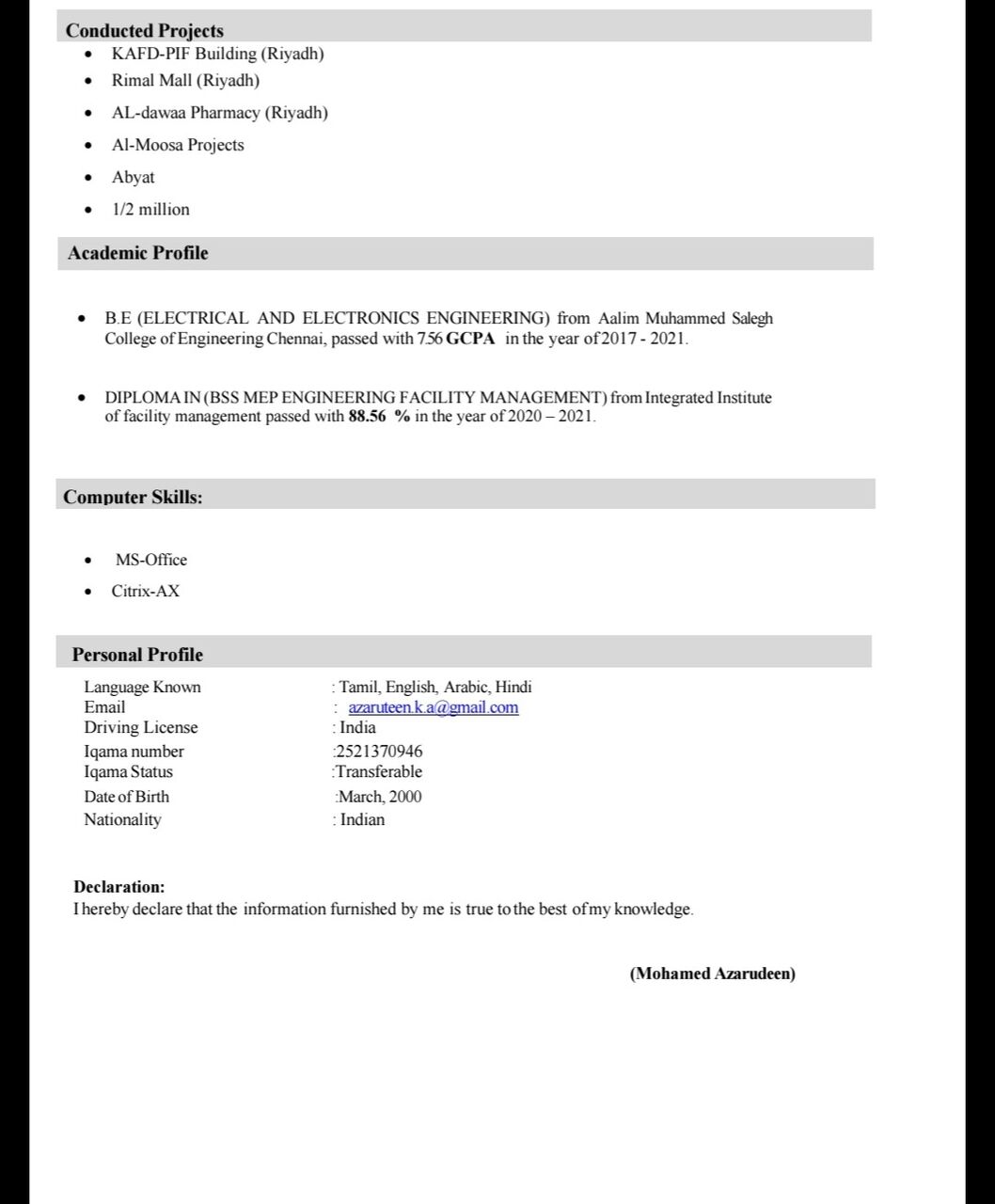 Riyadh, Job Seekers, Electric Engineering, Project Coordinator, Wherehouse Keeper