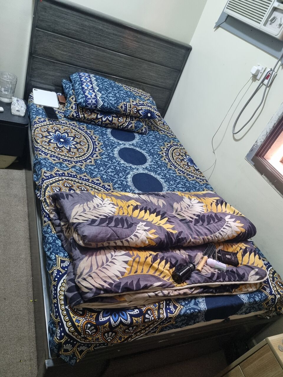 Al Manar, Furniture, SAR 300,  Single Bed For Sale With Mattress Excellent Condition-Urgent Sale