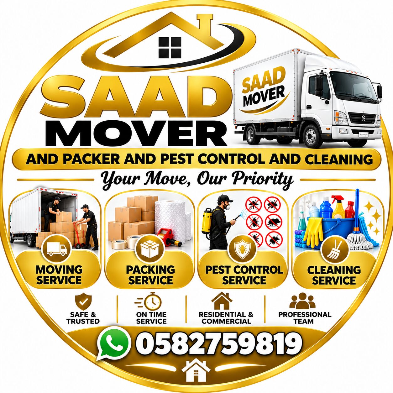 Riyadh, Cargo, ❤️SAAD❤️MOVERS & PACKERS🚿PEST CONTROL❤️CLEANING SERVICES💯0582759819💚🌈