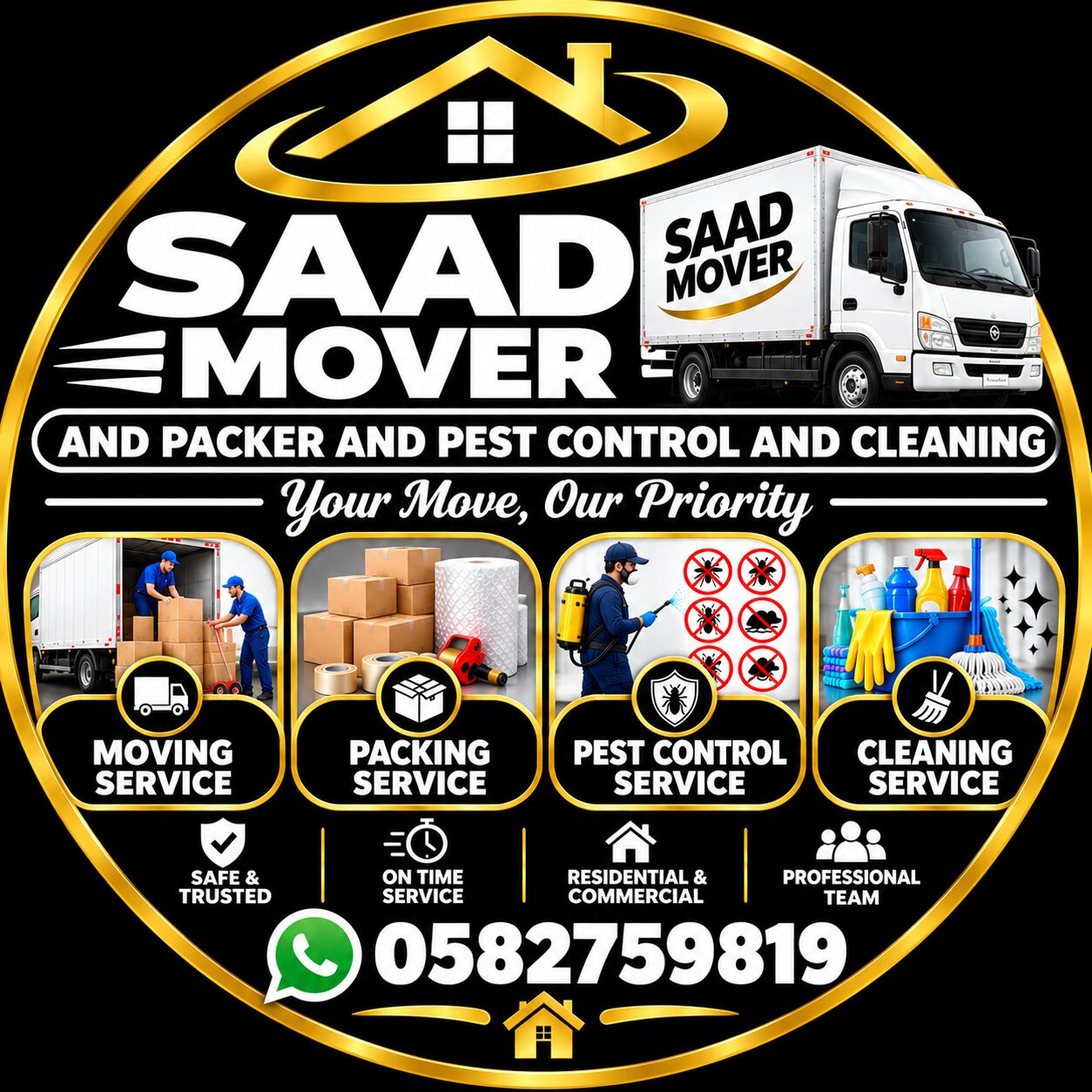Riyadh, Cargo, .❤️SAAD❤️MOVERS & PACKERS🚿PEST CONTROL❤️CLEANING SERVICES💯0582759819💚🌈