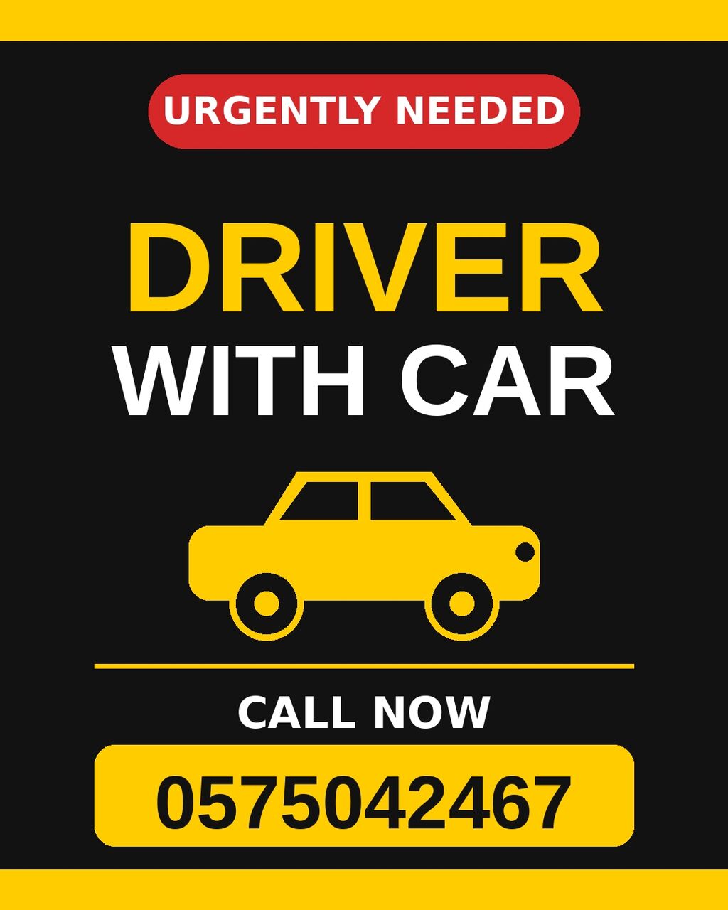 Riyadh, Jobs, Urgently Need Driver With Car.