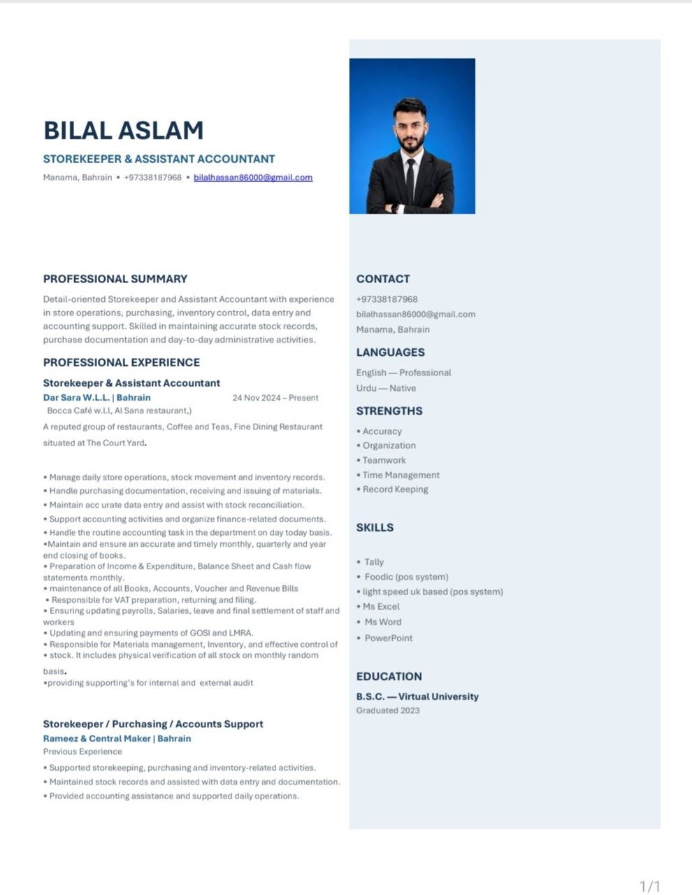 Riyadh, Job Seekers, I Am Looking For Storekeeper And Junior Accountant Job.