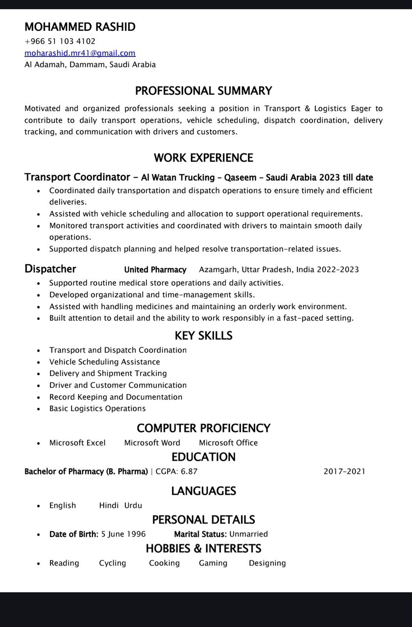 Dammam, Job Seekers, I Need A Job