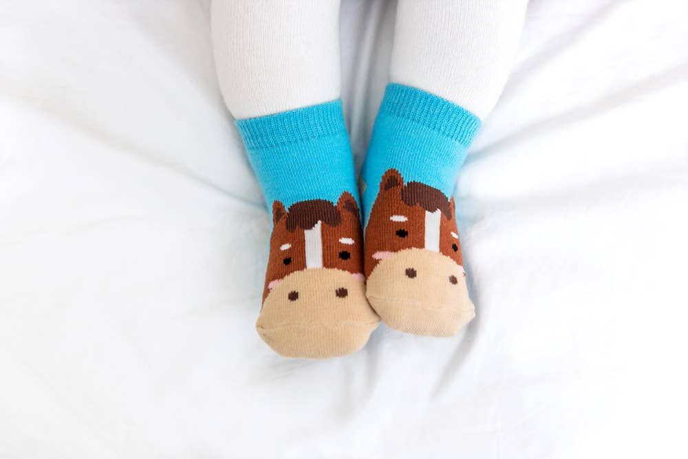 New York, Business, Shop Horse Animal Baby Socks With Non-Slip Grip